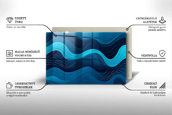 Osłona płyty indukcyjnej Abstrakcyjne fale