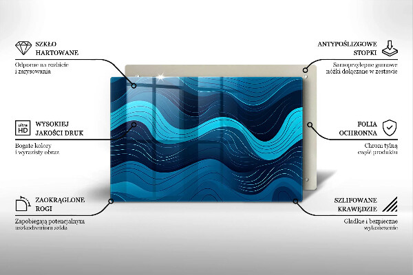 Osłona płyty indukcyjnej Abstrakcyjne fale