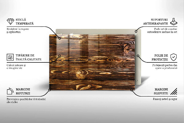 Osłona płyty indukcyjnej Tekstura drewno