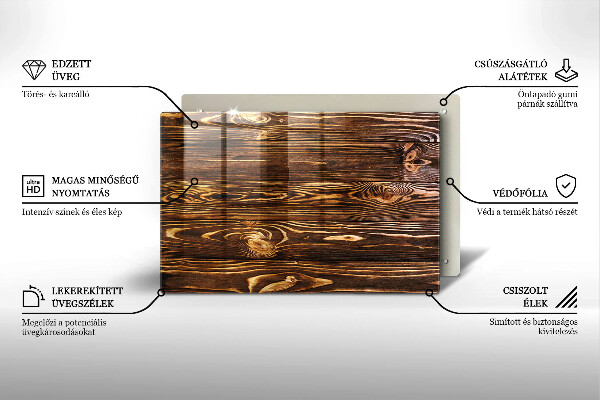 Osłona płyty indukcyjnej Tekstura drewno