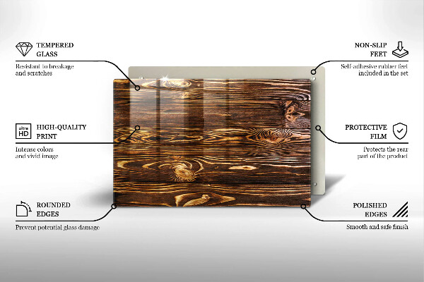 Osłona płyty indukcyjnej Tekstura drewno
