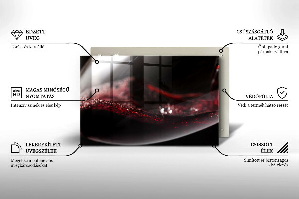 Osłona płyty indukcyjnej Czerwone wino kieliszek