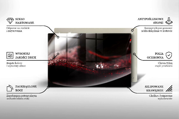 Osłona płyty indukcyjnej Czerwone wino kieliszek
