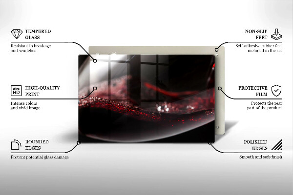 Osłona płyty indukcyjnej Czerwone wino kieliszek