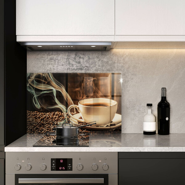 Osłona płyty indukcyjnej Filiżanka i ziarna kawy