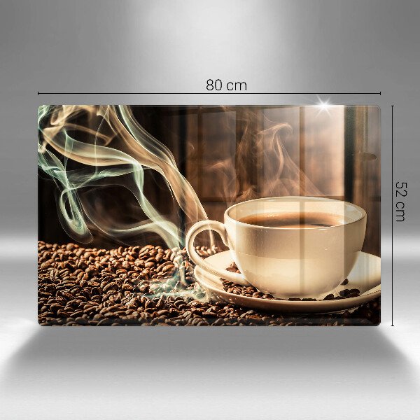 Osłona płyty indukcyjnej Filiżanka i ziarna kawy