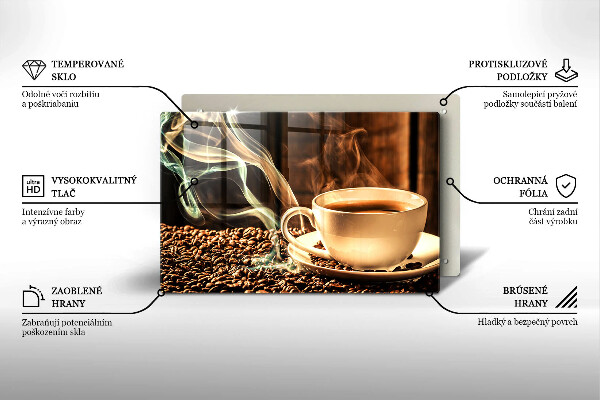 Osłona płyty indukcyjnej Filiżanka i ziarna kawy