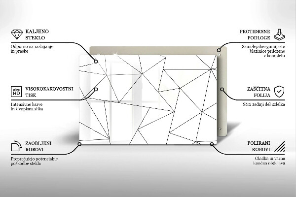 Osłona płyty indukcyjnej Białe trójkąty
