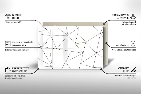 Osłona płyty indukcyjnej Białe trójkąty