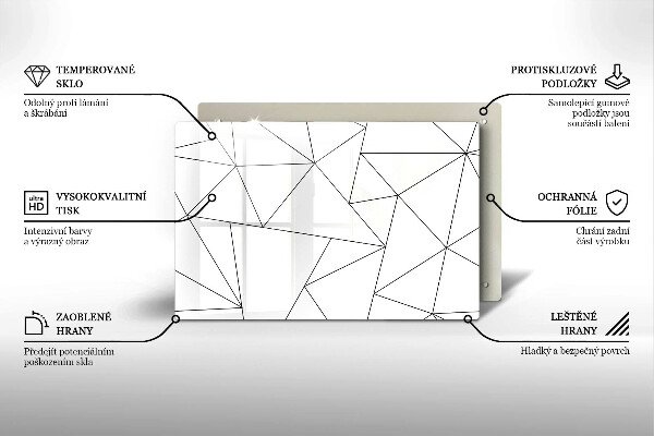 Osłona płyty indukcyjnej Białe trójkąty