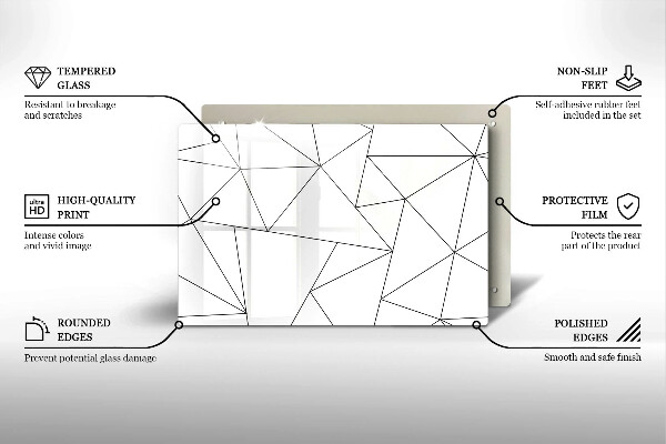 Osłona płyty indukcyjnej Białe trójkąty