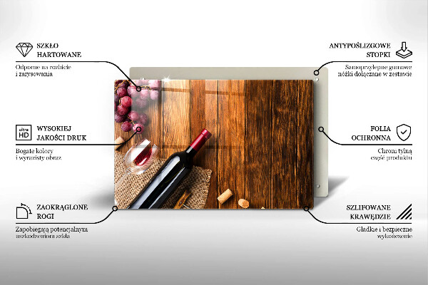 Osłona płyty indukcyjnej Butelka czerwonego wina