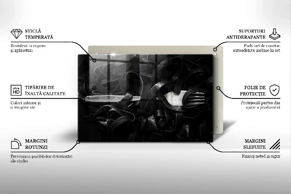 Osłona płyty indukcyjnej Czarny makaron Tagliatelle