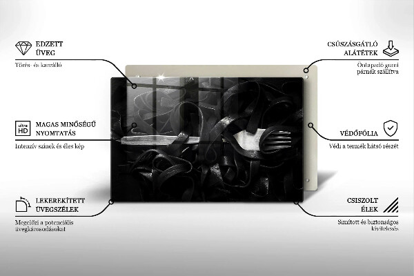 Osłona płyty indukcyjnej Czarny makaron Tagliatelle