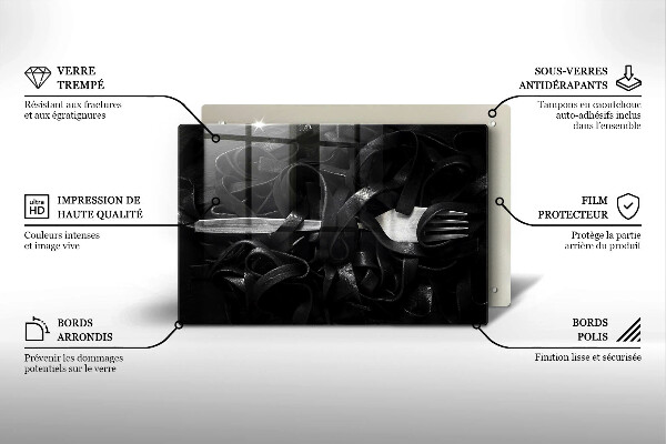 Osłona płyty indukcyjnej Czarny makaron Tagliatelle