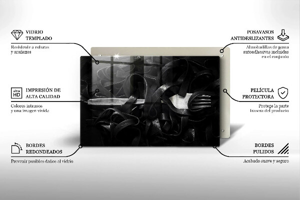 Osłona płyty indukcyjnej Czarny makaron Tagliatelle