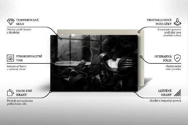 Osłona płyty indukcyjnej Czarny makaron Tagliatelle