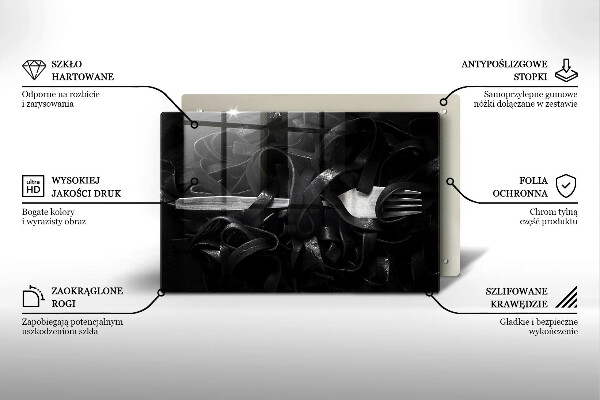 Osłona płyty indukcyjnej Czarny makaron Tagliatelle