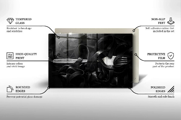 Osłona płyty indukcyjnej Czarny makaron Tagliatelle