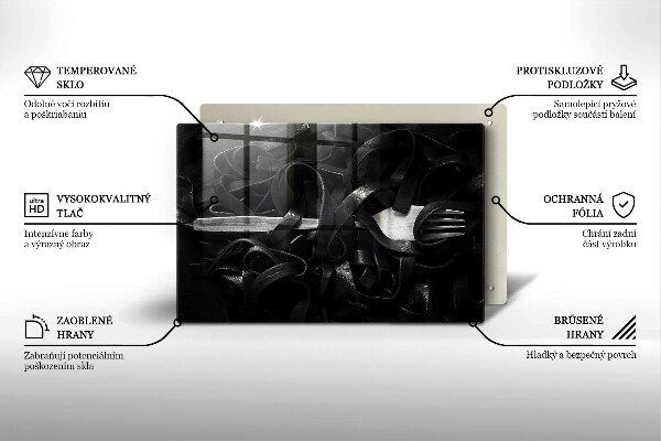 Osłona płyty indukcyjnej Czarny makaron Tagliatelle