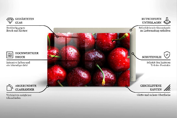 Osłona płyty indukcyjnej Zbliżenie na wiśnie