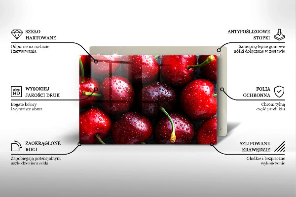 Osłona płyty indukcyjnej Zbliżenie na wiśnie