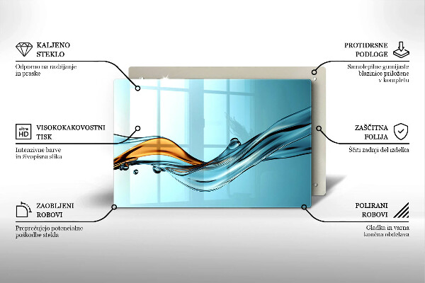 Osłona płyty indukcyjnej Woda na niebieskim tle