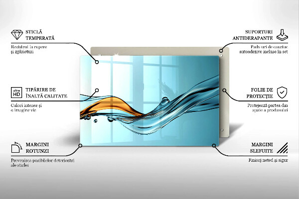 Osłona płyty indukcyjnej Woda na niebieskim tle