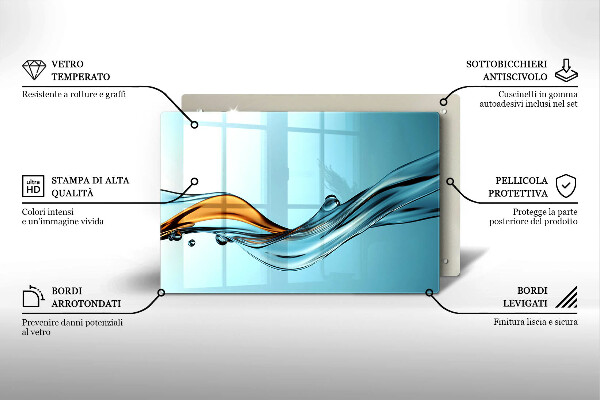 Osłona płyty indukcyjnej Woda na niebieskim tle