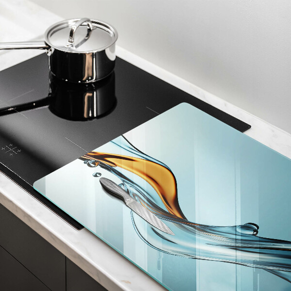 Osłona płyty indukcyjnej Woda na niebieskim tle