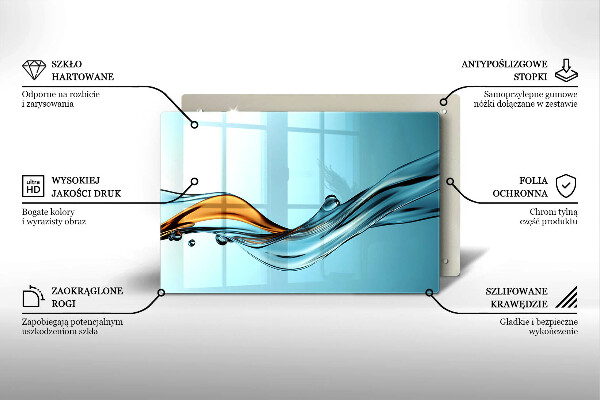 Osłona płyty indukcyjnej Woda na niebieskim tle