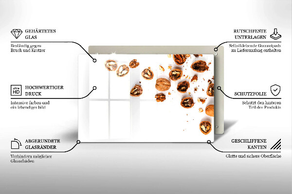 Osłona płyty indukcyjnej Orzechy na białym tle