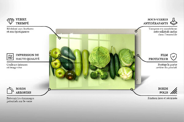 Osłona płyty indukcyjnej Zielone owoce i warzywa