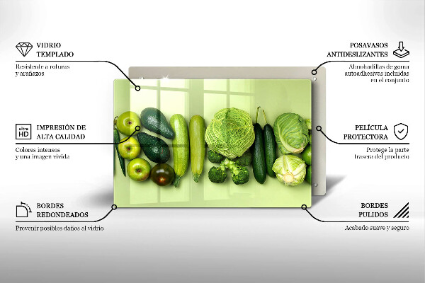 Osłona płyty indukcyjnej Zielone owoce i warzywa
