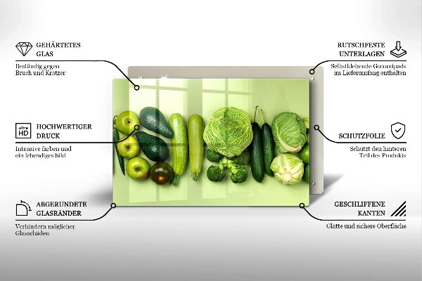 Osłona płyty indukcyjnej Zielone owoce i warzywa