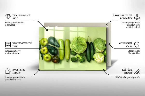 Osłona płyty indukcyjnej Zielone owoce i warzywa