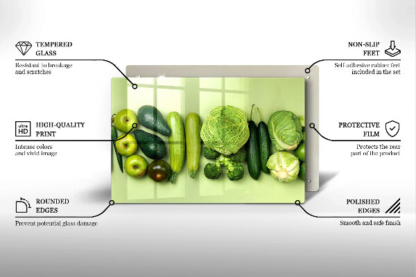 Osłona płyty indukcyjnej Zielone owoce i warzywa