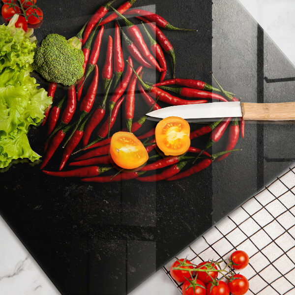 Osłona na ścianę do kuchni Papryki chili serce