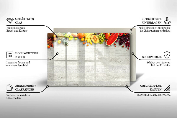 Osłona na płytę indukcyjną Owoce na osłonach