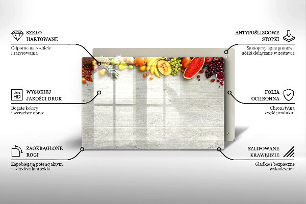 Osłona na płytę indukcyjną Owoce na osłonach