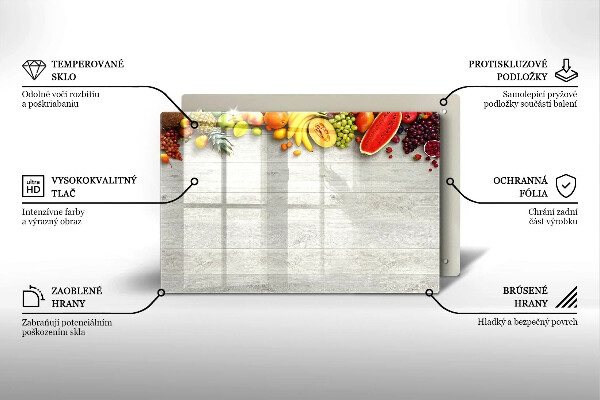 Osłona na płytę indukcyjną Owoce na osłonach
