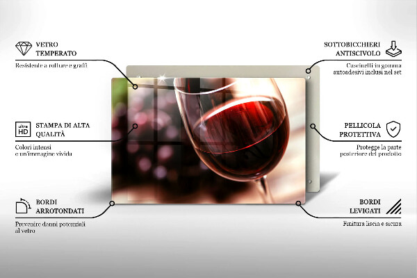 Osłona płyty indukcyjnej Kieliszek czerwonego wina