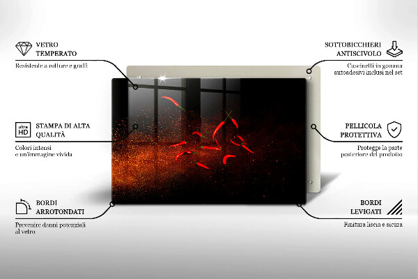 Osłona płyty indukcyjnej Ostre papryczki chili