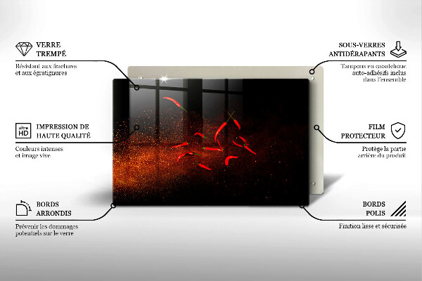 Osłona płyty indukcyjnej Ostre papryczki chili