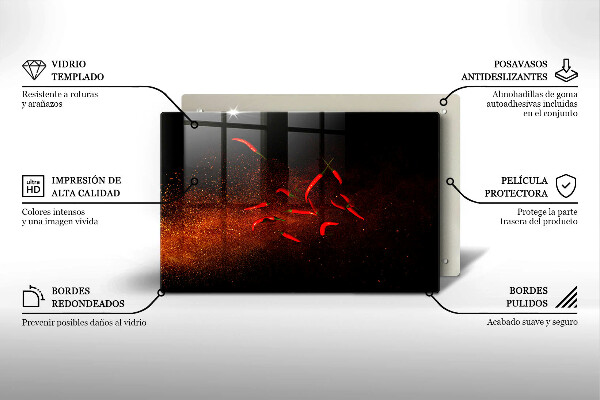 Osłona płyty indukcyjnej Ostre papryczki chili