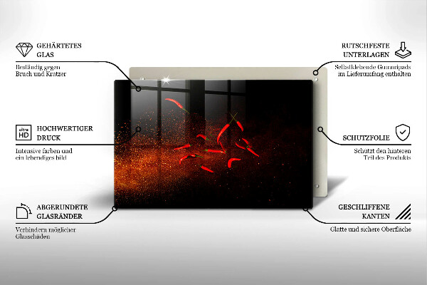 Osłona płyty indukcyjnej Ostre papryczki chili