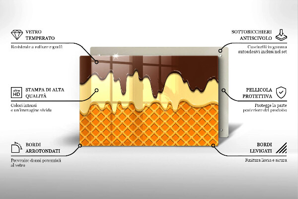 Osłona płyty indukcyjnej Ilustracja lody rożek