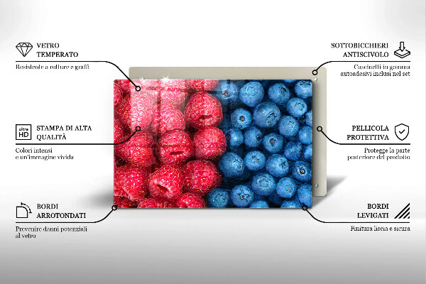 Osłona płyty indukcyjnej Owoce maliny i borówki
