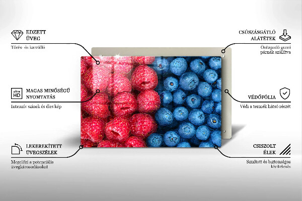 Osłona płyty indukcyjnej Owoce maliny i borówki