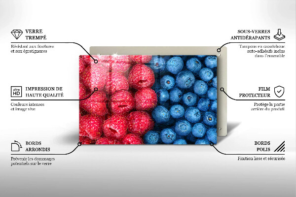 Osłona płyty indukcyjnej Owoce maliny i borówki